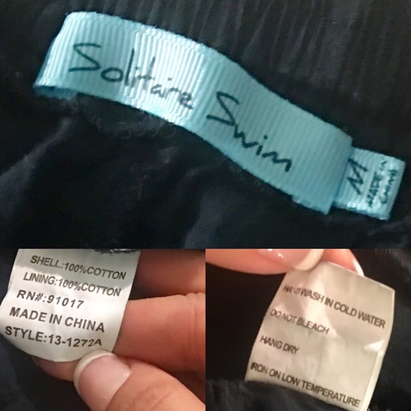 SOLITAIRE SWIM Navy Eyelet Cover Shorts Medium (M) - Picture 6 of 6